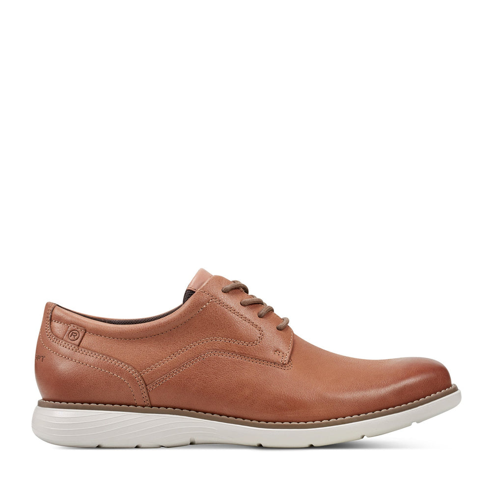 Men Rockport Garett Plain Toe Oxford Light Natural Leather