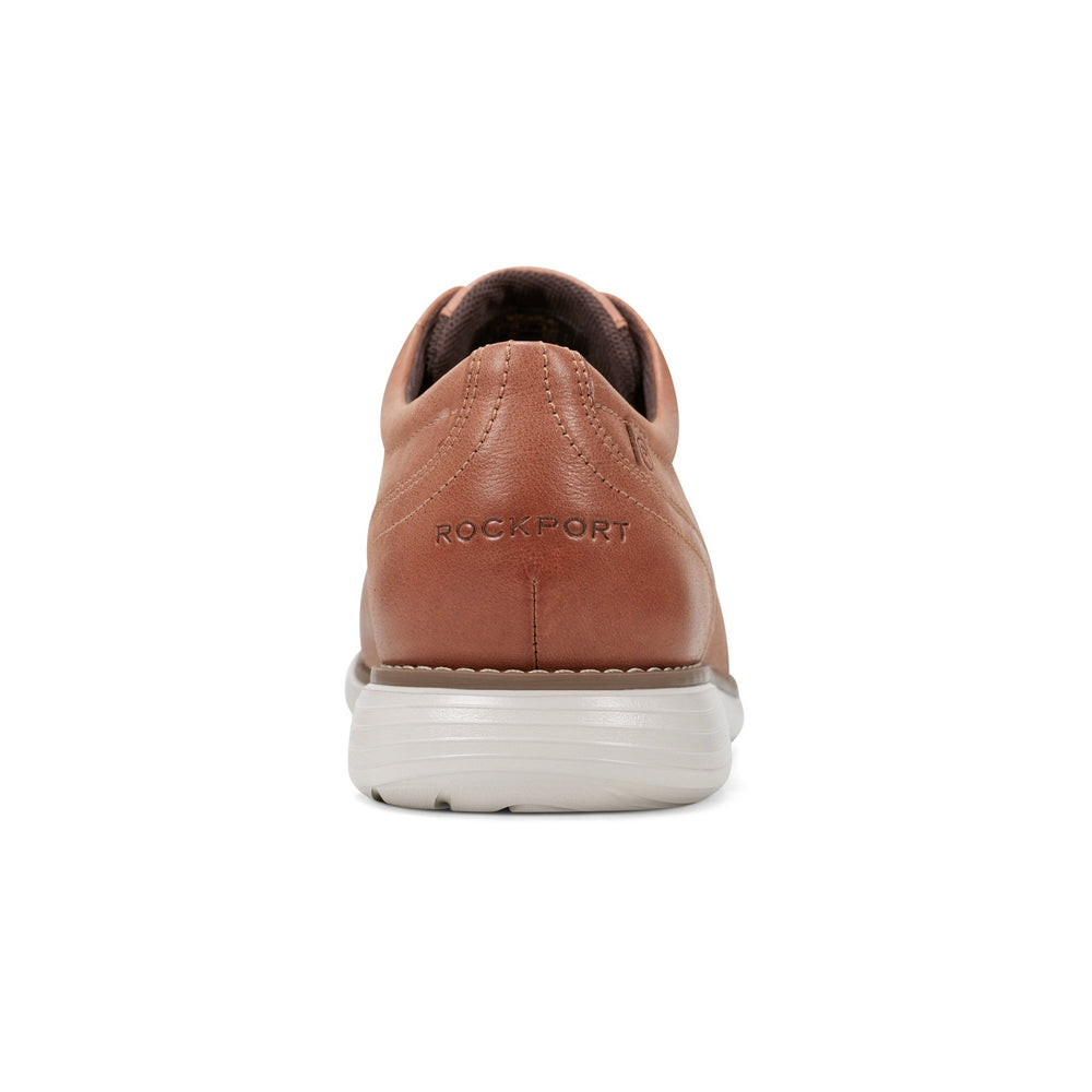 Men Rockport Garett Plain Toe Oxford Light Natural Leather