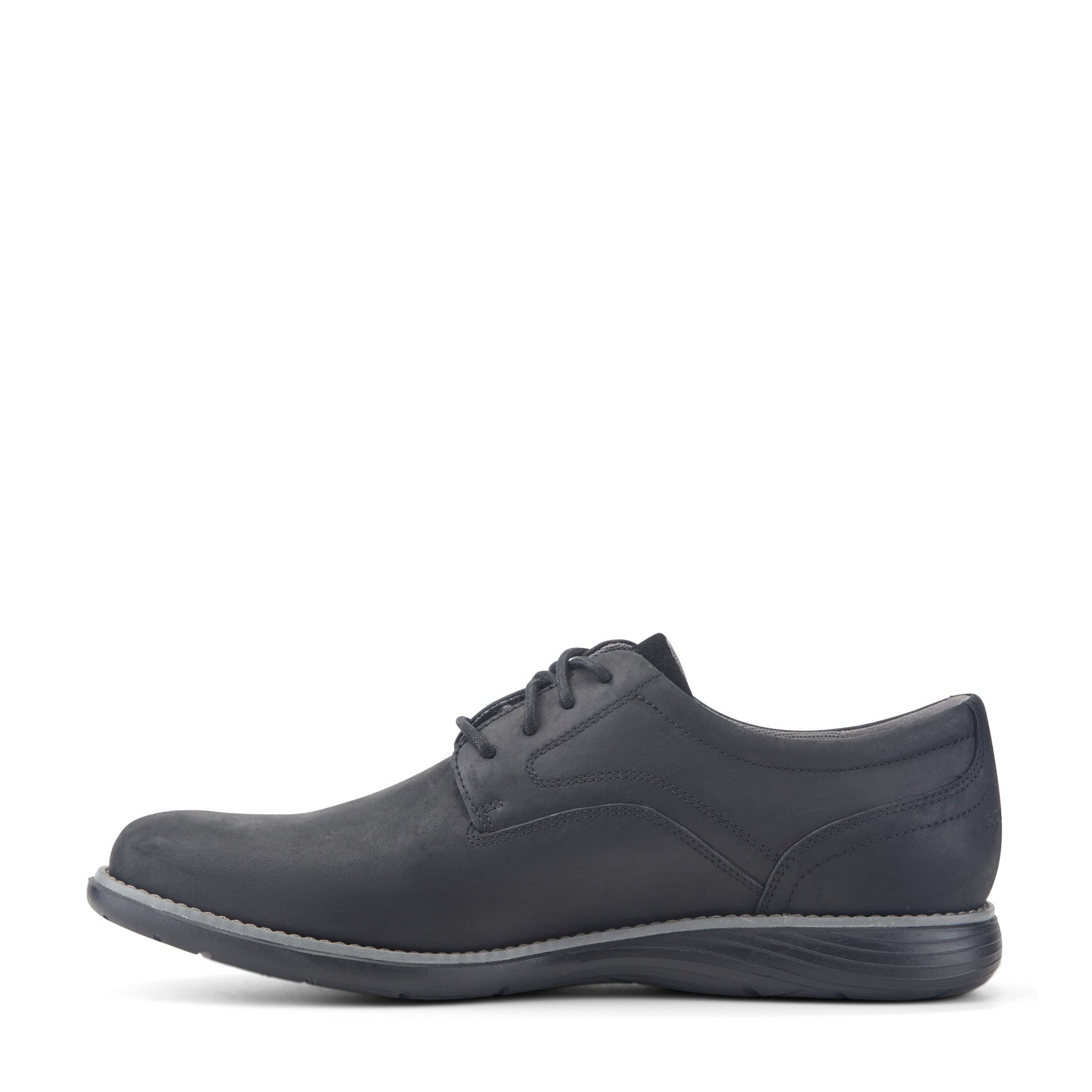 Men Rockport Garett Plain Toe Oxford Black Leather