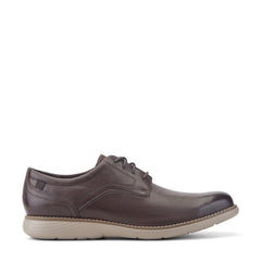 Men Rockport Garett Plain Toe Oxford Dark Brown Leather