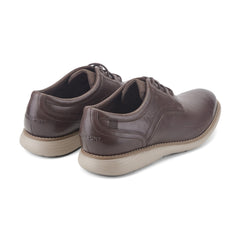 Men Rockport Garett Plain Toe Oxford Dark Brown Leather