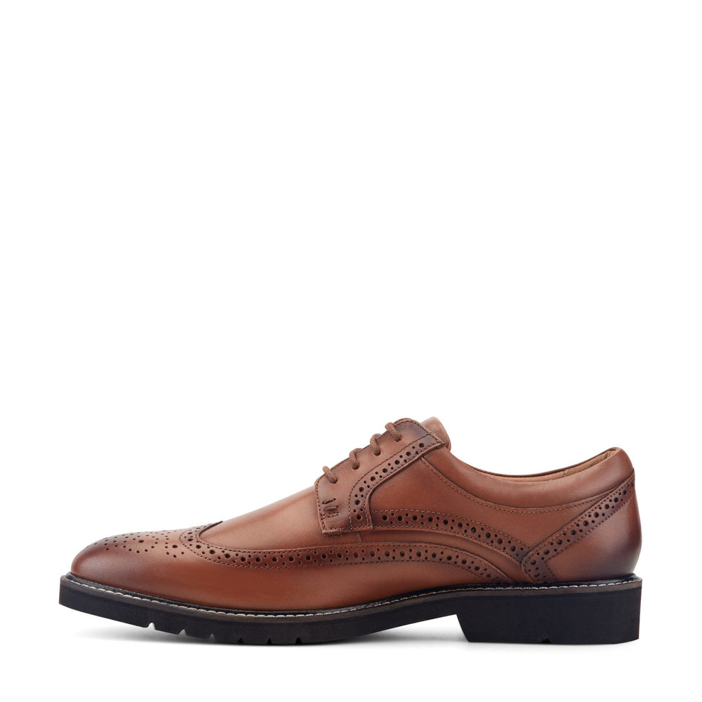 Men Rockport Fallo Dress Lace-up Almond Toe Oxfords Medium Natural Leather