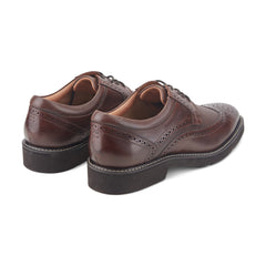 Men Rockport Fallo Dress Lace-up Almond Toe Oxfords Dark Brown Leather