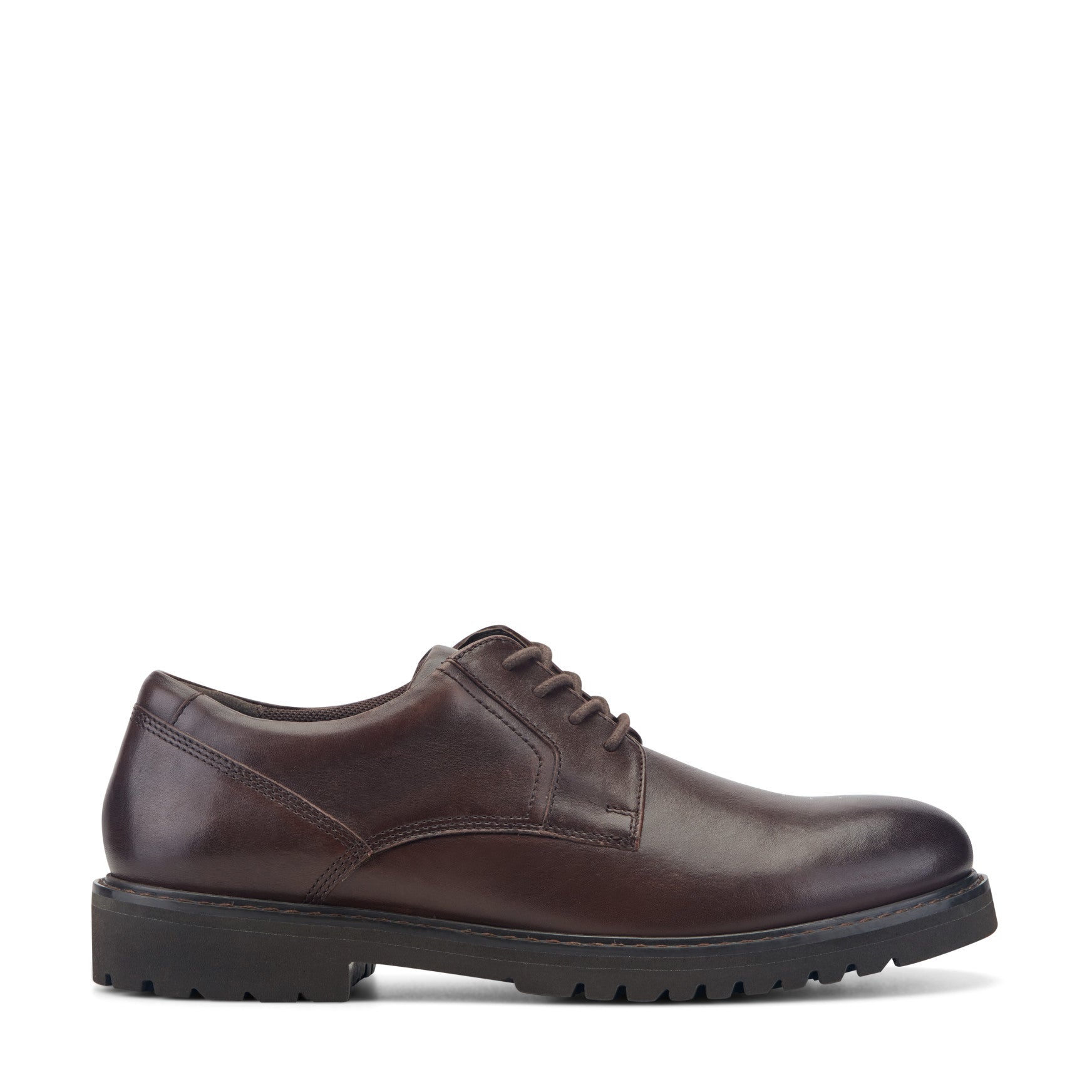 Men Rockport Maverick Plain Toe Oxford Dark Brown Leather