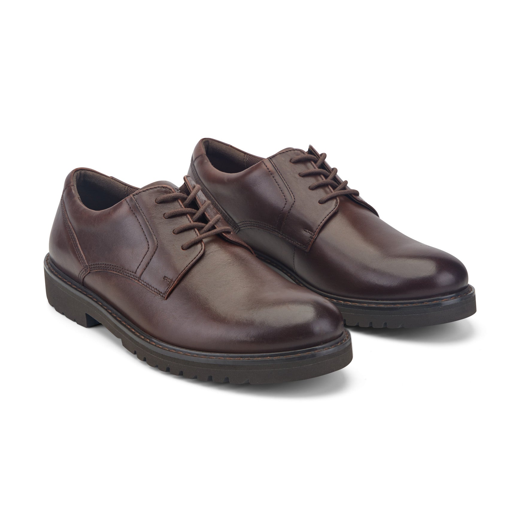 Men Rockport Maverick Plain Toe Oxford Dark Brown Leather