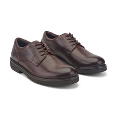 Men Rockport Maverick Plain Toe Oxford Dark Brown Leather