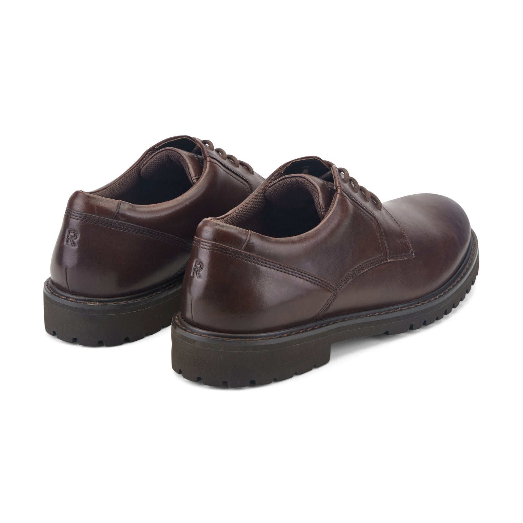 Men Rockport Maverick Plain Toe Oxford Dark Brown Leather