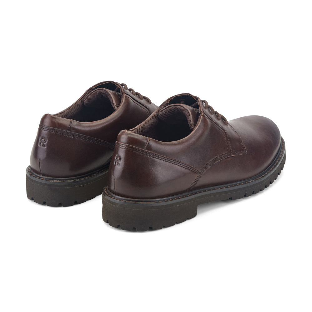 Men Rockport Maverick Plain Toe Oxford Dark Brown Leather