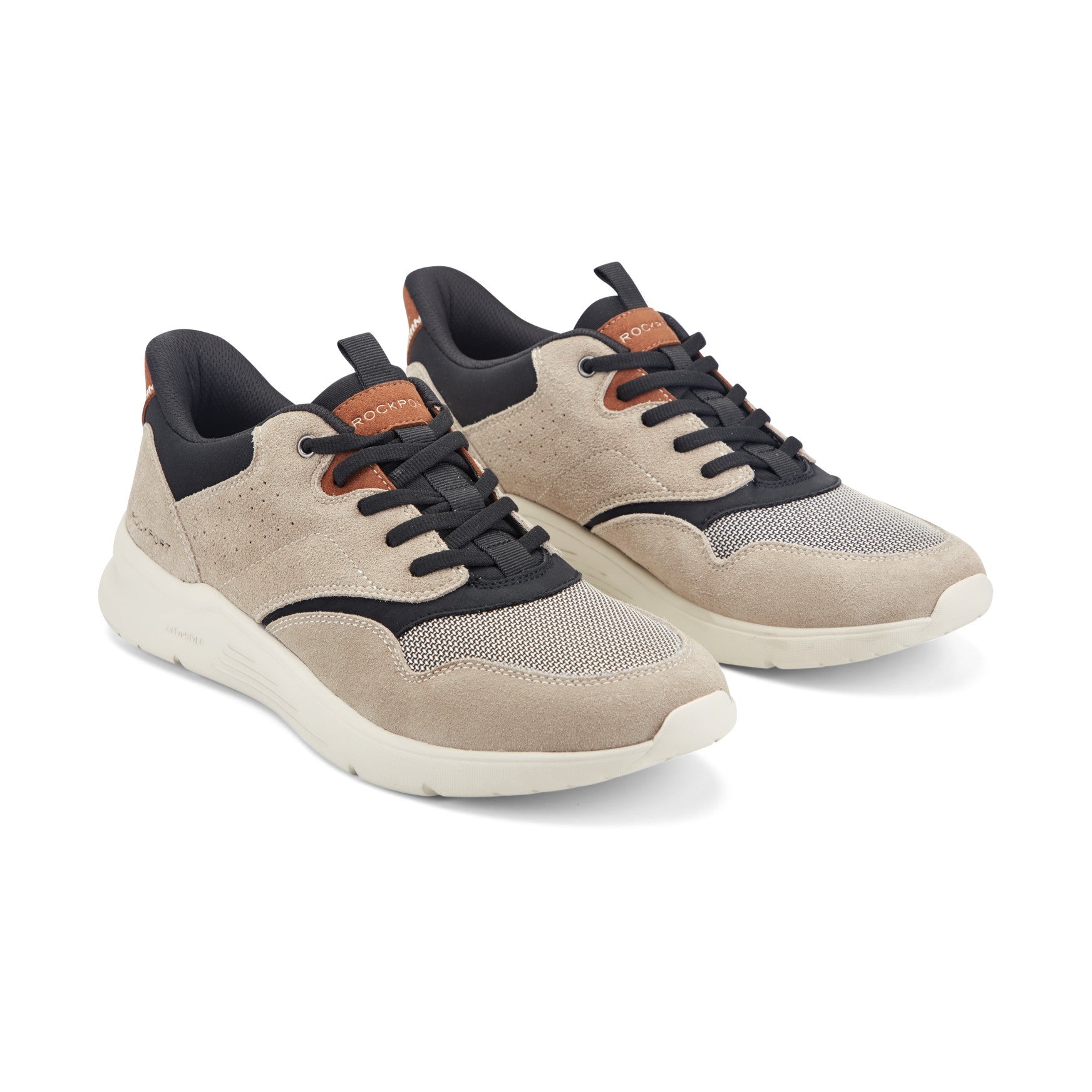 Men Rockport Shawn Step Activated Casual Lace-up Sneakers Taupe Suede