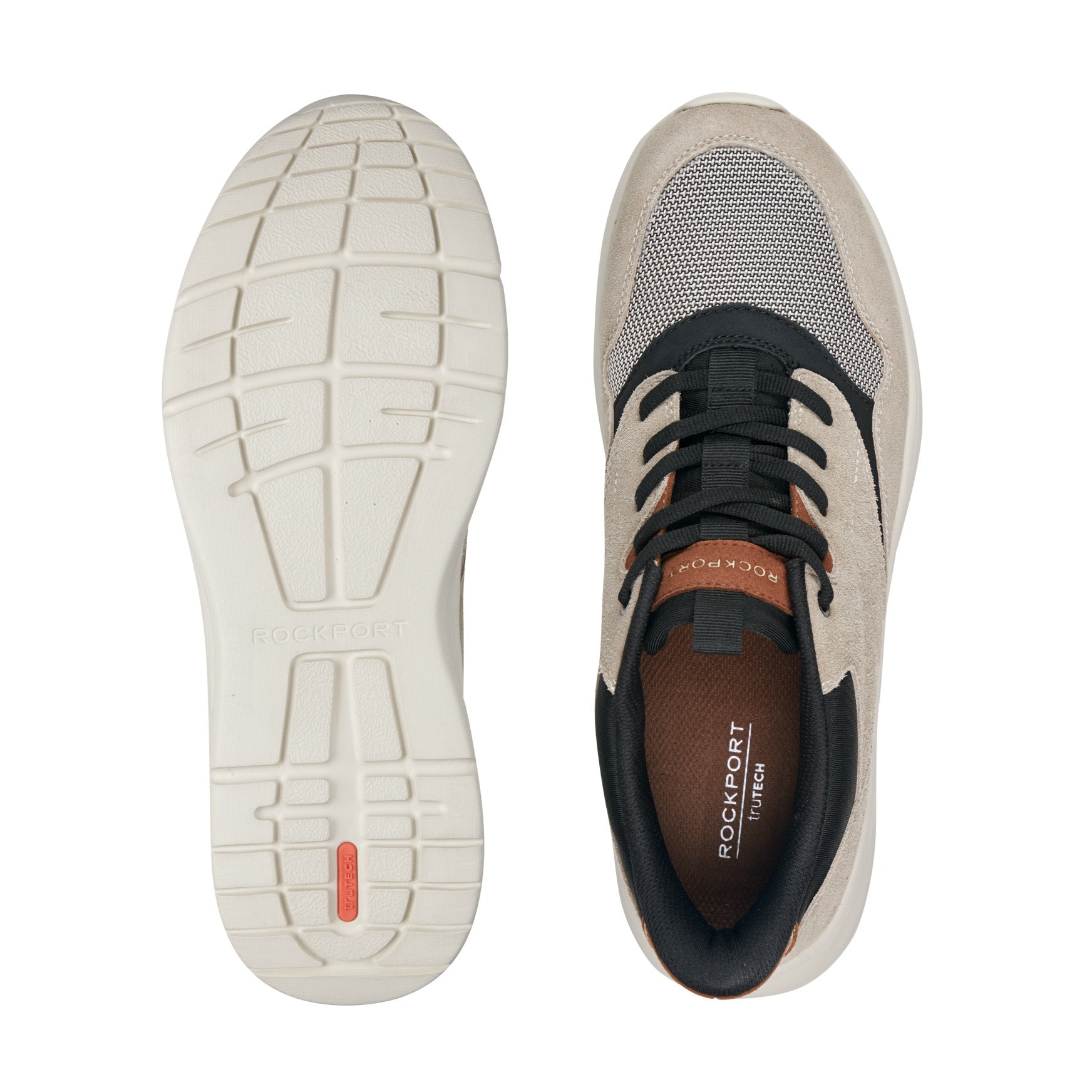 Men Rockport Shawn Step Activated Casual Lace-up Sneakers Taupe Suede