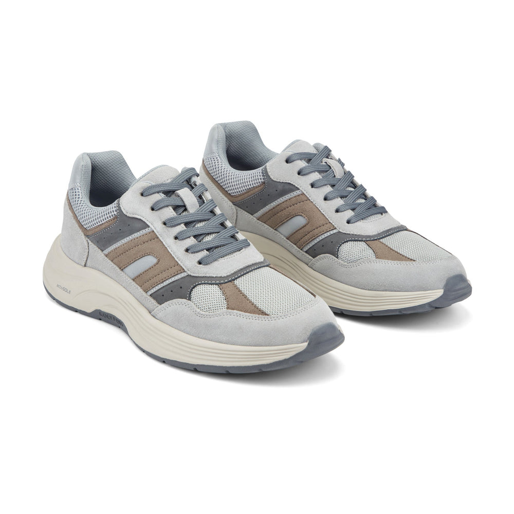 Men Rockport Henry Casual Lace-Up Sneakers Dark Gray Suede