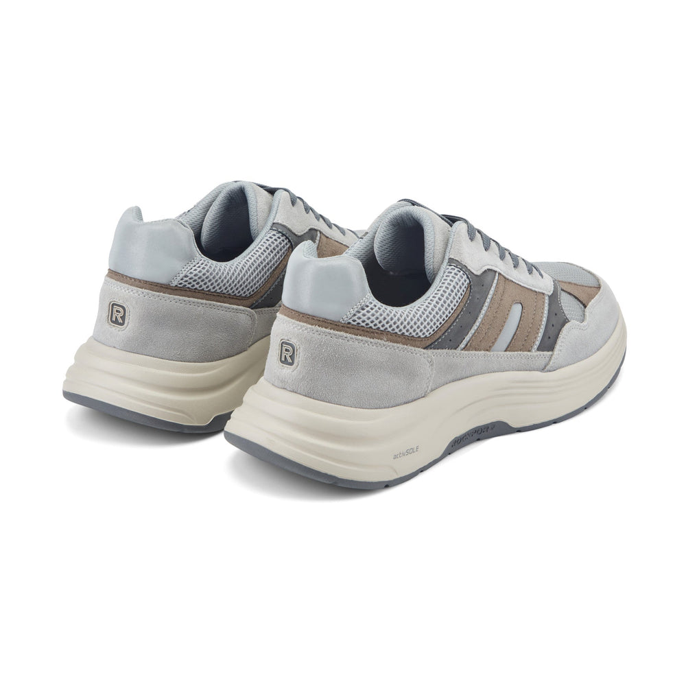 Men Rockport Henry Casual Lace-Up Sneakers Dark Gray Suede