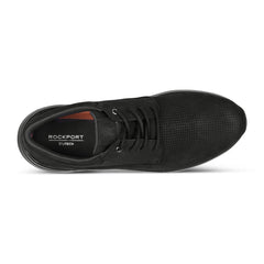 Men Rockport Jaimie Lace-up Sneakers Black Leather