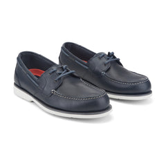 Men Rockport Southport Boat Shoe Dark Blue Leather