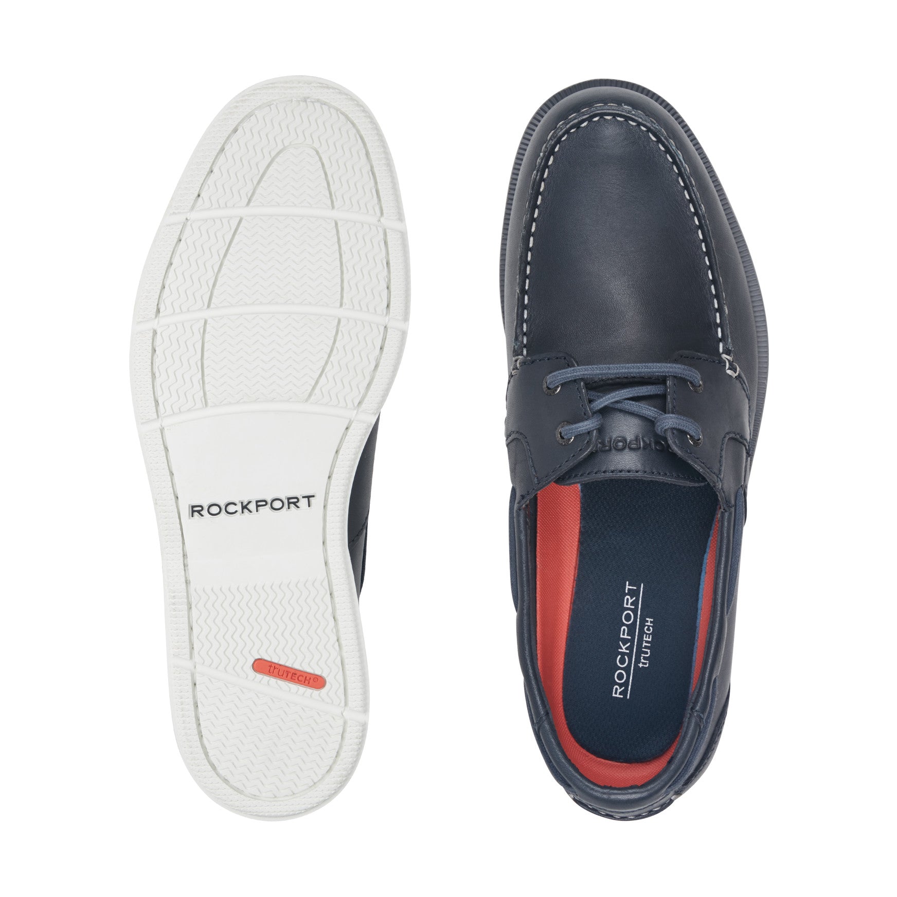 Men Rockport Southport Boat Shoe Dark Blue Leather