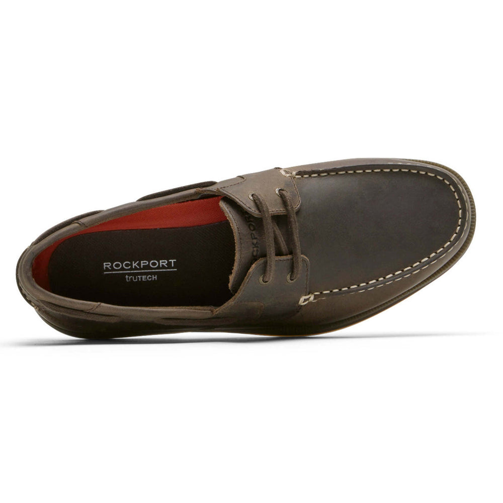 Men Rockport Southport Boat Shoe Oat Brown Leather