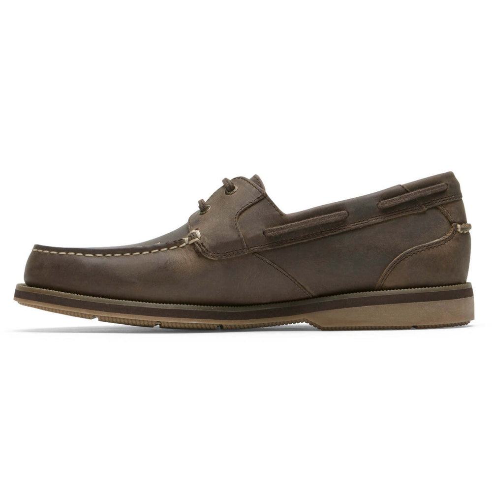 Men Rockport Southport Boat Shoe Oat Brown Leather