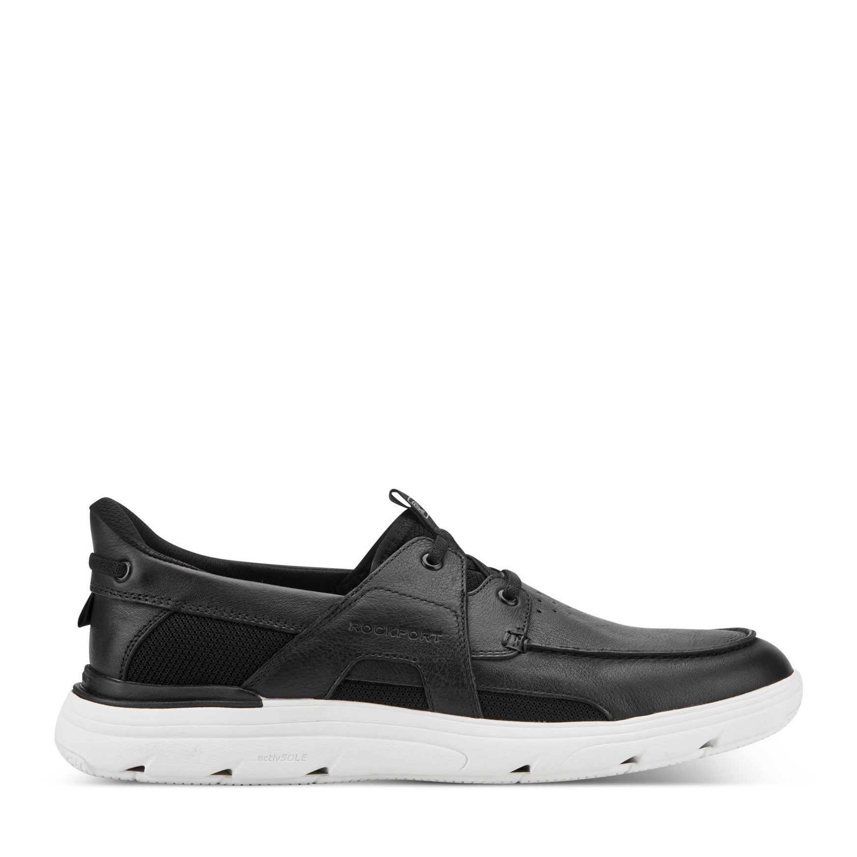 Men Rockport Seadon Step Activated Sneakers Black Leather