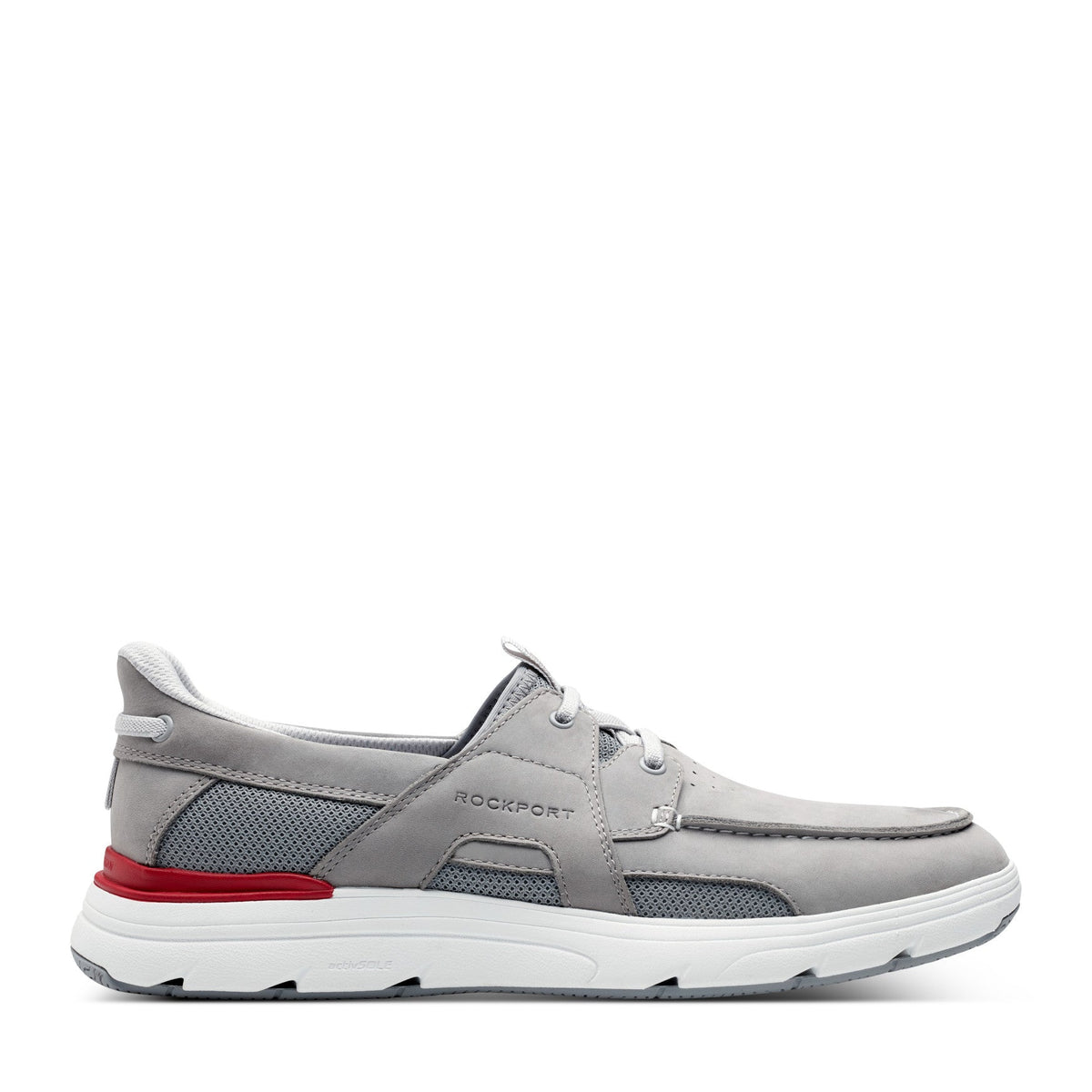 Men Rockport Seadon Step Activated Sneakers Light Gray Nubuck