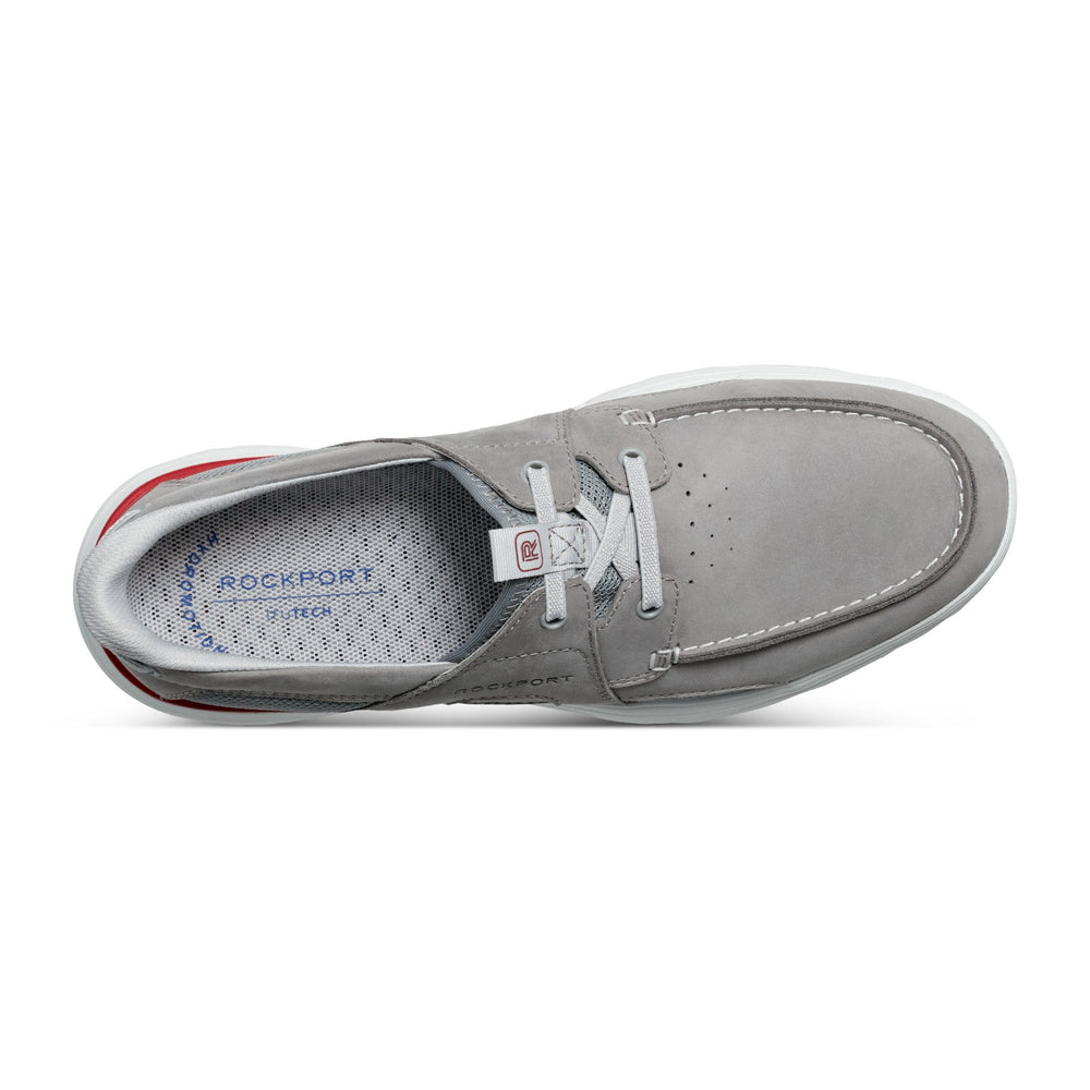 Men Rockport Seadon Step Activated Sneakers Light Gray Nubuck