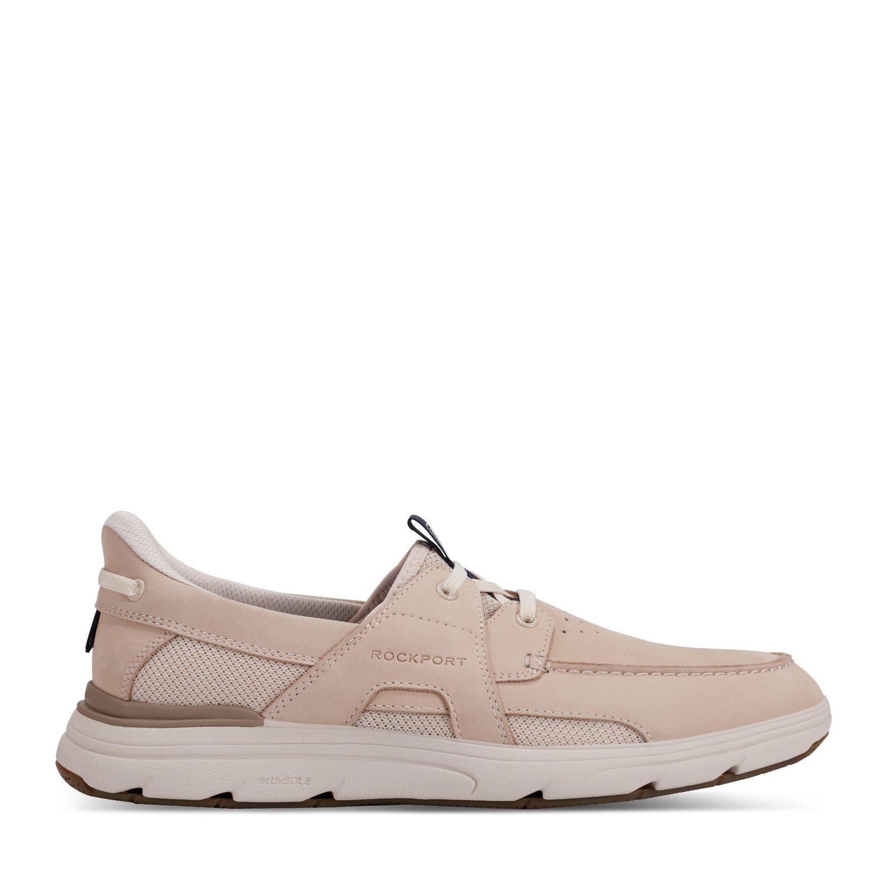 Men Rockport Seadon Step Activated Sneakers Taupe Nubuck