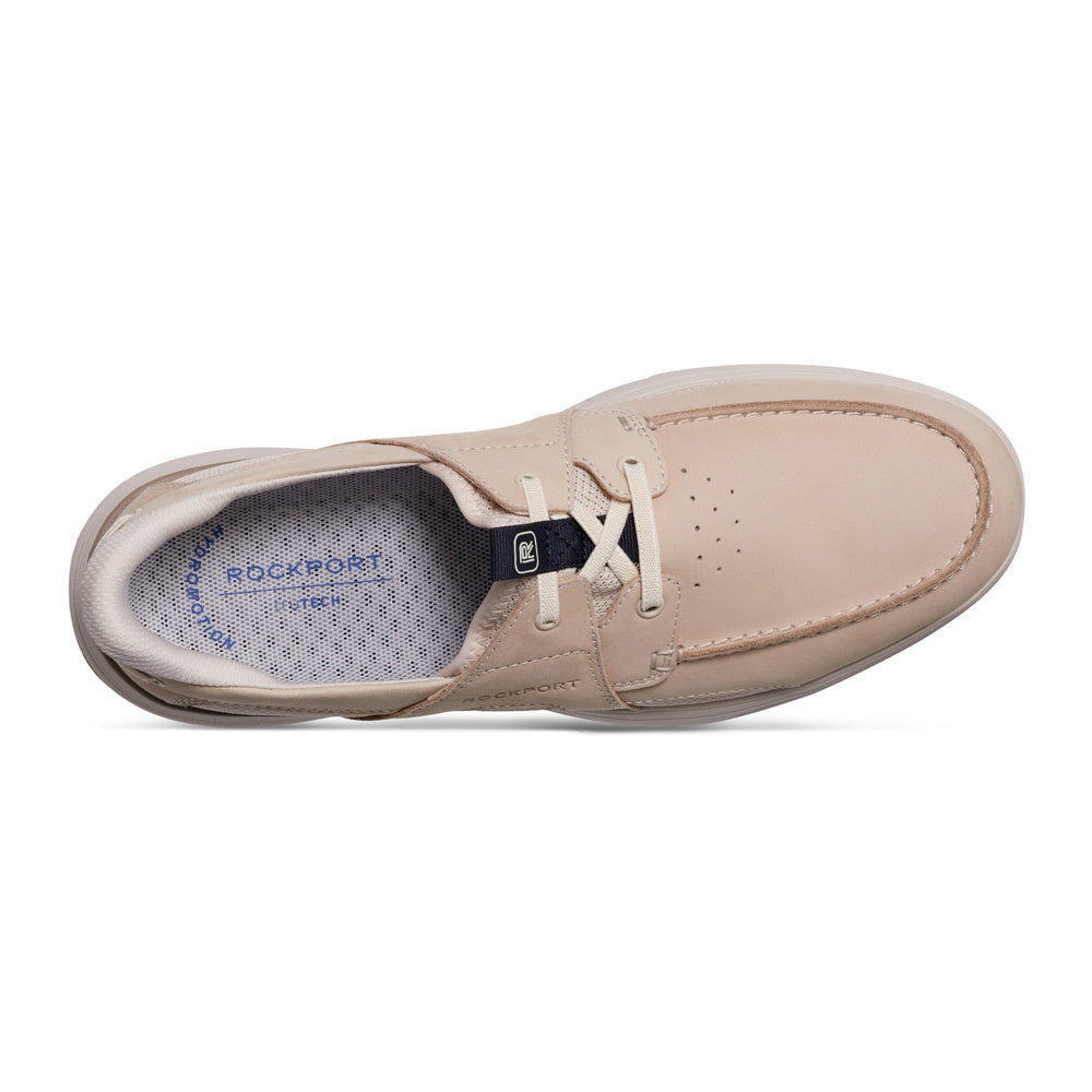 Men Rockport Seadon Step Activated Sneakers Taupe Nubuck