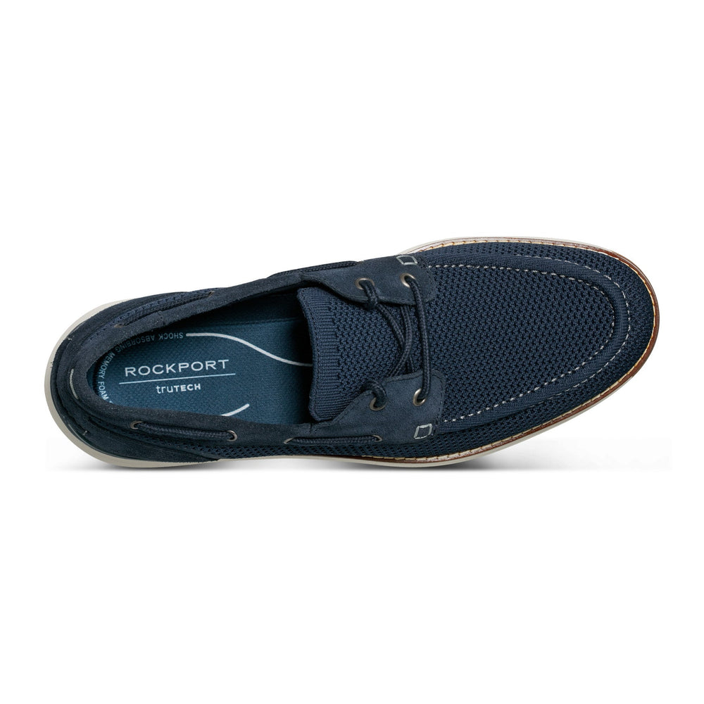 Men Rockport Lyall Boat Shoes Dark Blue