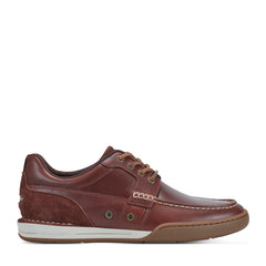Men Rockport Wentworth Round Toe Casual Flat Boat Shoe Dark Natural