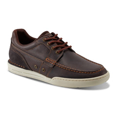 Men Rockport Wentworth Round Toe Casual Flat Boat Shoe Dark Brown