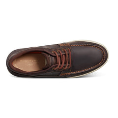 Men Rockport Wentworth Round Toe Casual Flat Boat Shoe Dark Brown