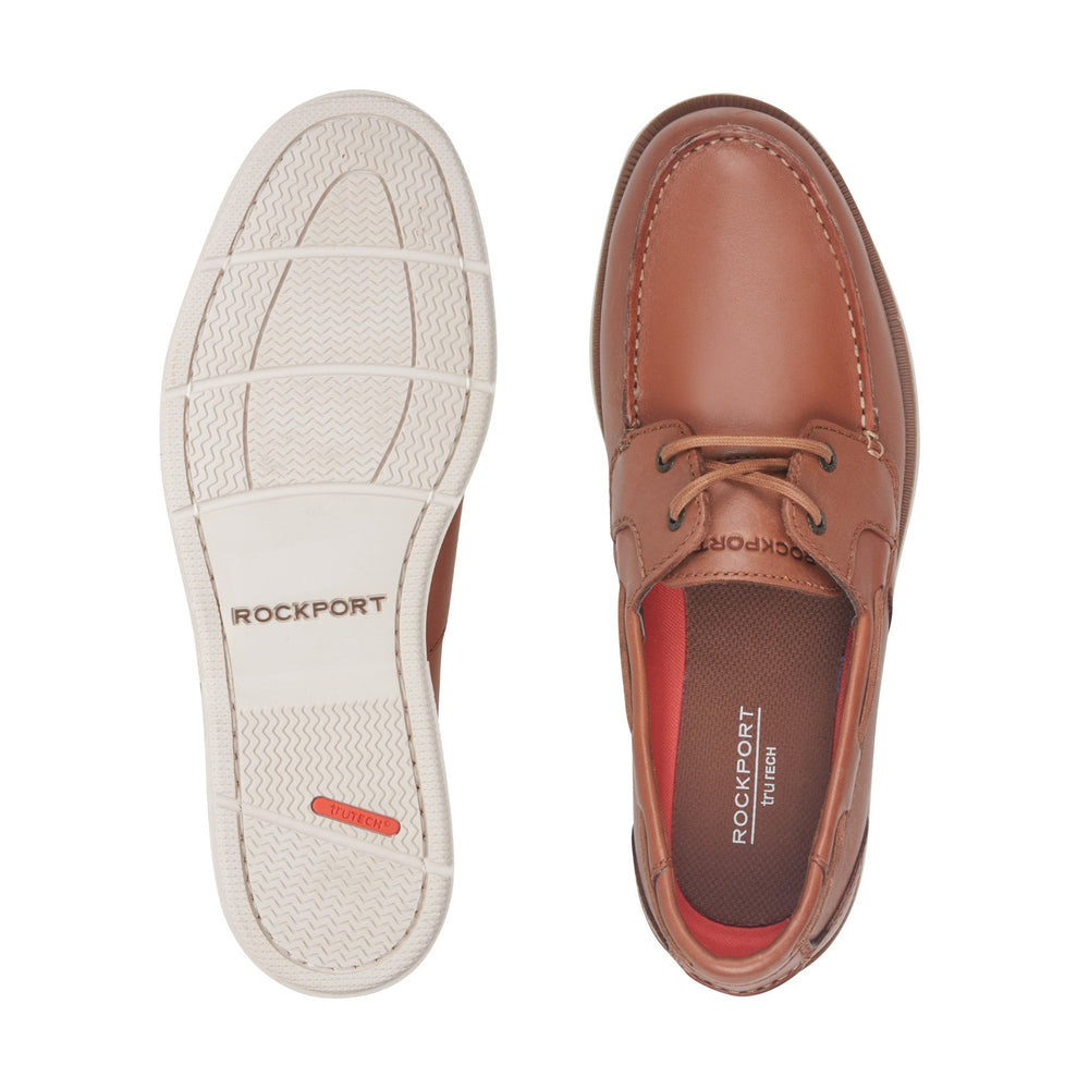 Men Rockport Southport Boat Shoe Medium Natural Leather