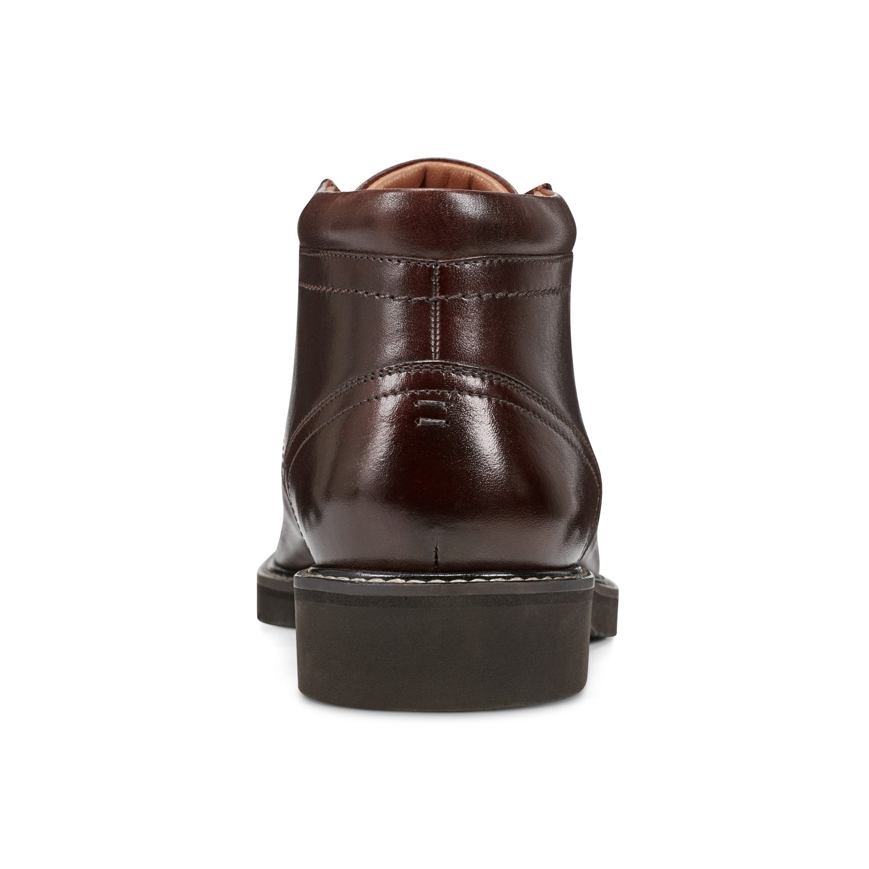 Men Rockport Flynn Lace-up Almond Toe Casual Boots Dark Brown Leather