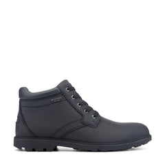 Men Rockport Storm Surge Plain Toe Boot Black Leather