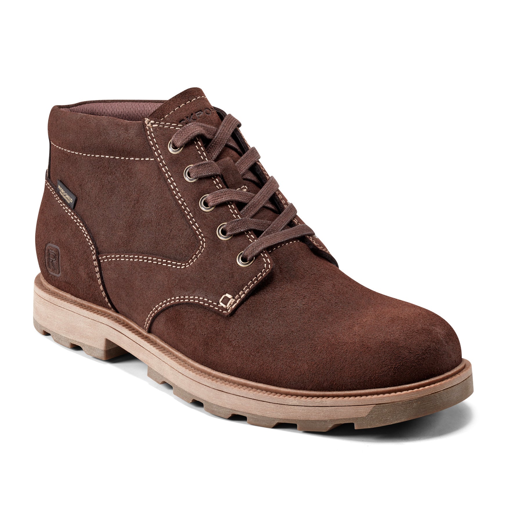 Men Rockport Seamus Waterproof Casual Lace-up Boots Dark Brown Suede
