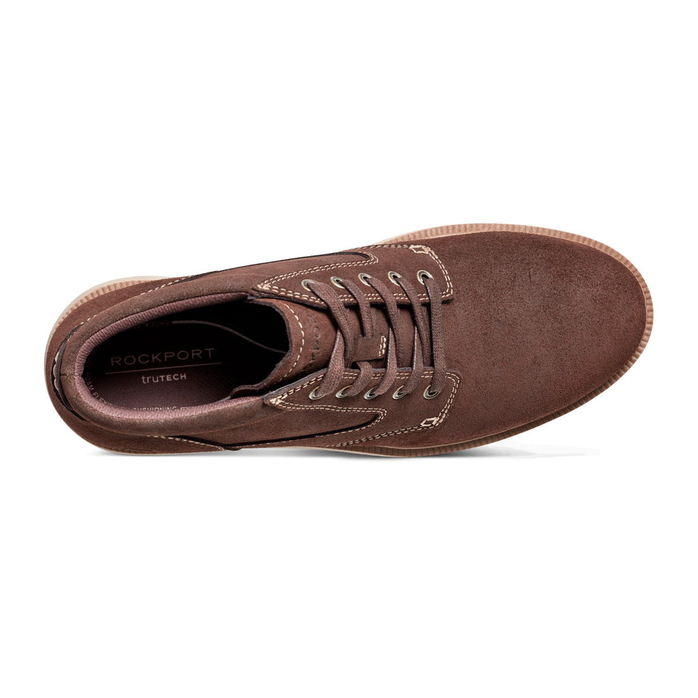 Men Rockport Seamus Waterproof Casual Lace-up Boots Dark Brown Suede