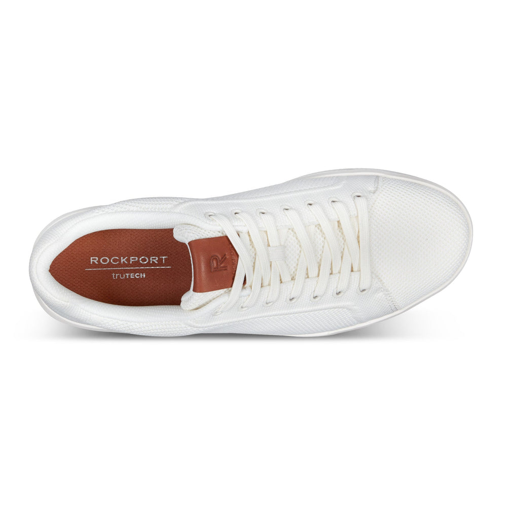 Men Rockport Lite Court Lace-up Casual Sneakers Ivory