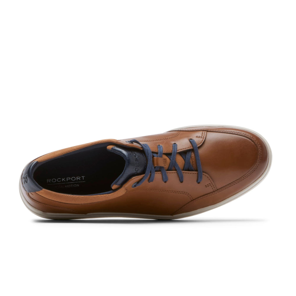Men Rockport Total Motion Court Blucher Lace-up Casual Sneakers Medium Natural Leather