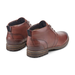 Men Rockport Tolan Lace-Up Leather Chukka Boots Dark Brown Leather