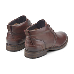 Men Rockport Tolan Lace-Up Leather Chukka Boots Medium Brown Leather