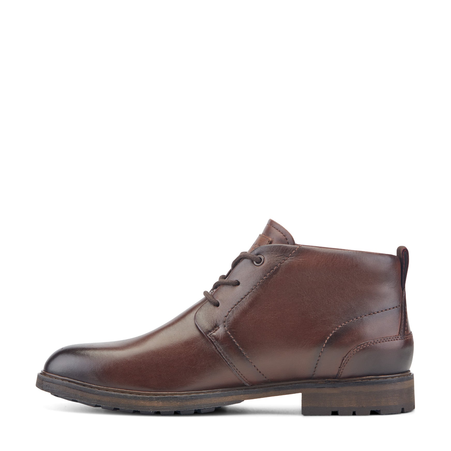 Men Rockport Tolan Lace-Up Leather Chukka Boots Medium Brown Leather
