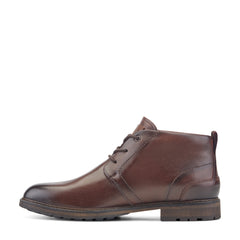Men Rockport Tolan Lace-Up Leather Chukka Boots Medium Brown Leather