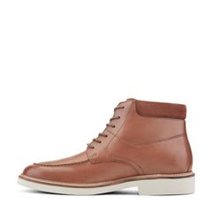 Men Rockport Macklin Moc Toe Lace-Up Leather Boots Medium Natural Leather