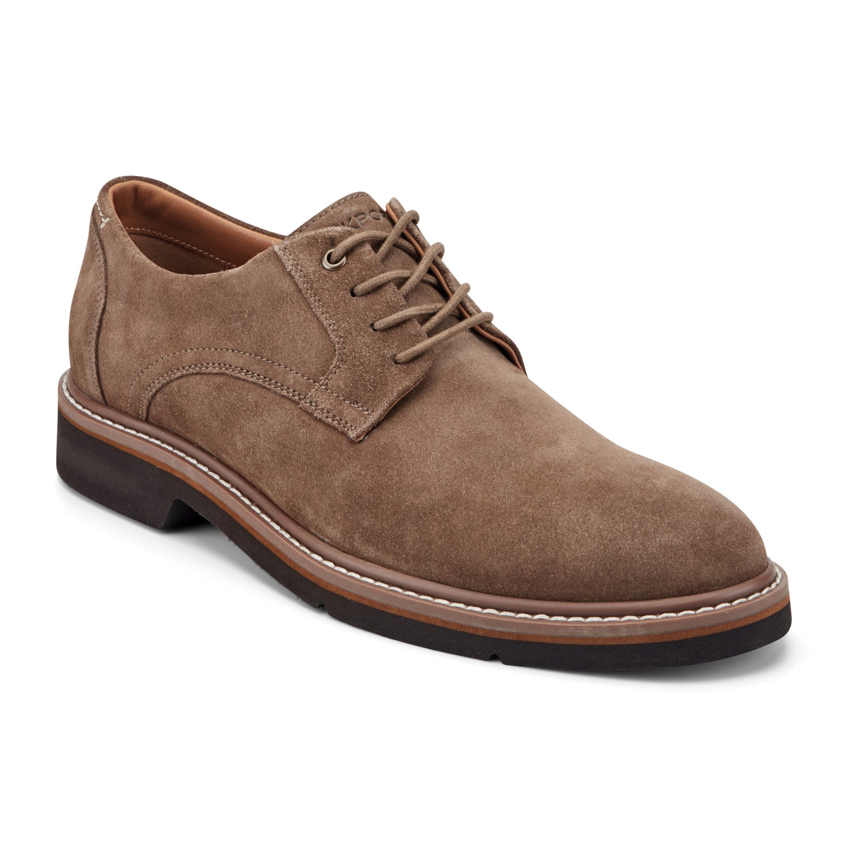 Men Rockport Foley Lace-up Casual Oxfords Brown Suede