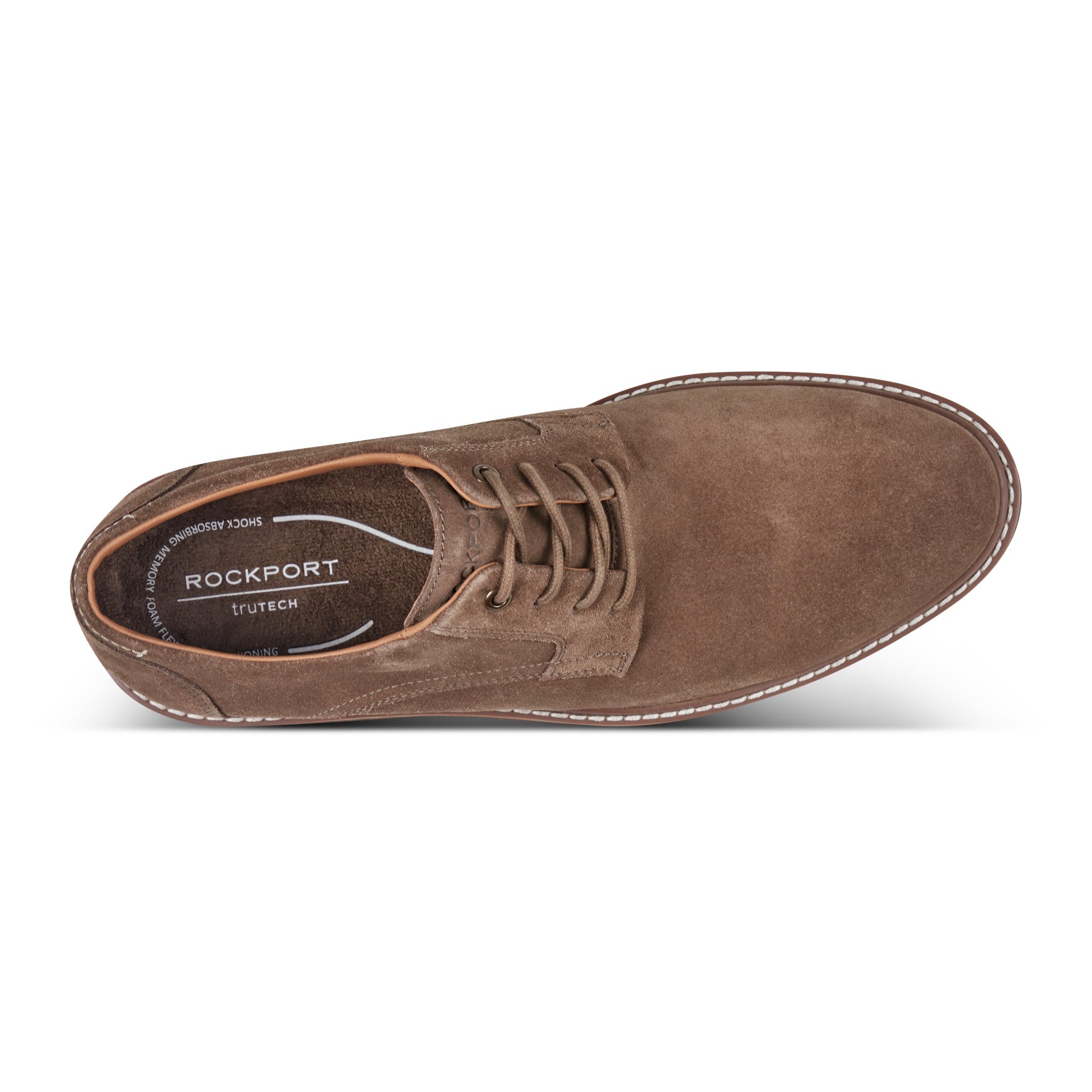 Men Rockport Foley Lace-up Casual Oxfords Brown Suede