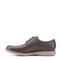 Men Rockport Garett Plain Toe Oxford Dark Brown Leather