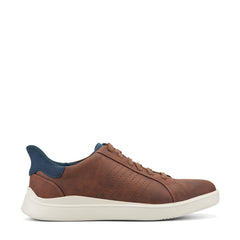 Men Rockport Tristen Step Activated Lace-Up Medium Brown Leather