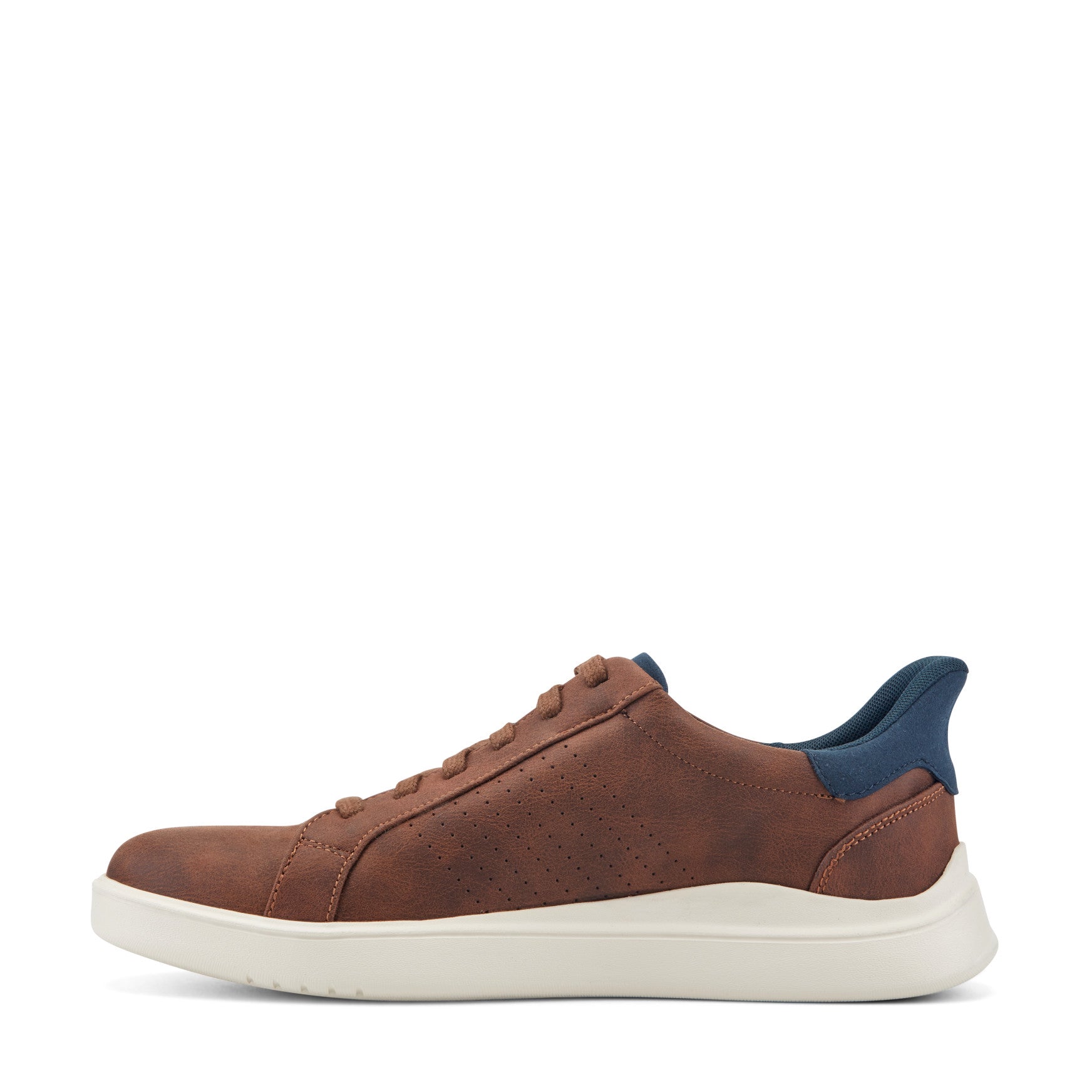Men Rockport Tristen Step Activated Lace-Up Medium Brown Leather