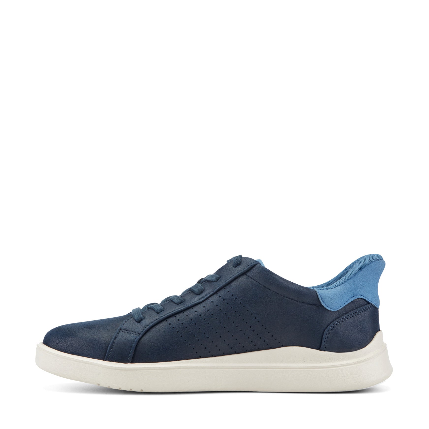 Men Rockport Tristen Step Activated Lace-Up Dark Blue Leather