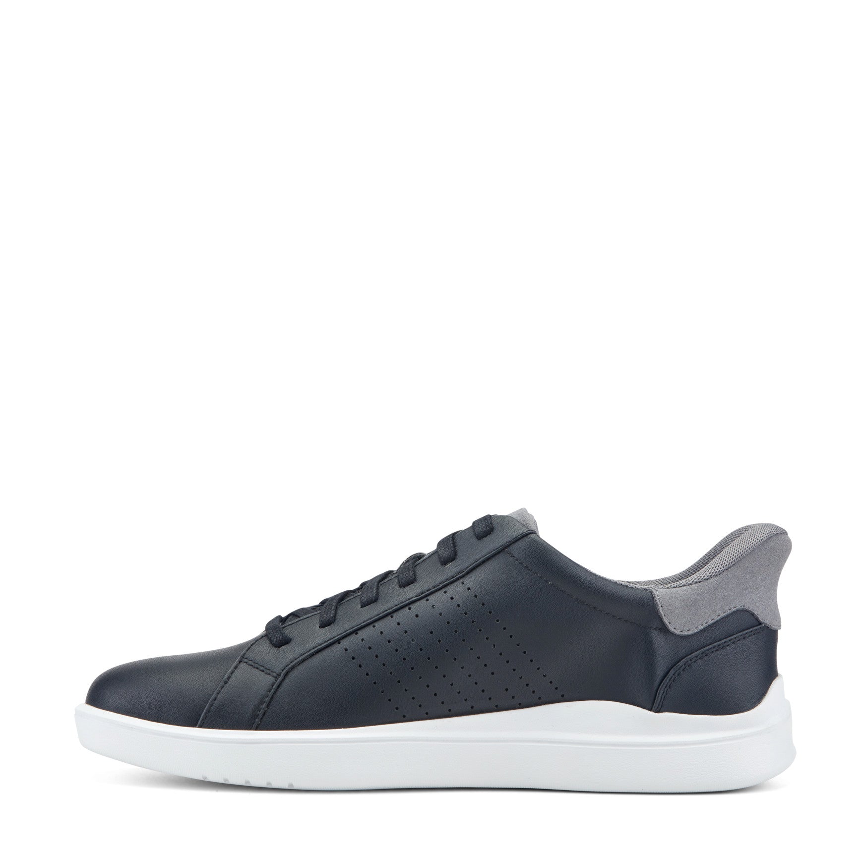 Men Rockport Tristen Step Activated Lace-Up Black Leather