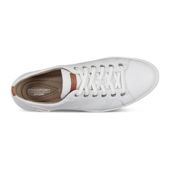 Men Rockport Colle Lace-to-Toe Sneaker White Leather